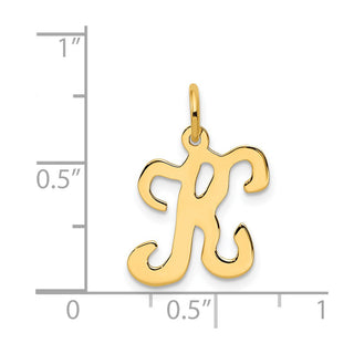 14k Yellow Gold Initial K Charm YC248K