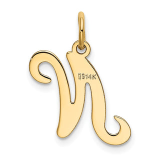 14k Yellow Gold Initial N Charm YC248N