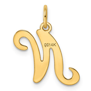 14k Yellow Gold Initial N Charm YC248N