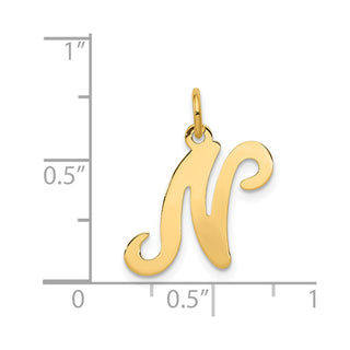 14k Yellow Gold Initial N Charm YC248N