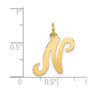 14k Yellow Gold Initial N Charm YC248N