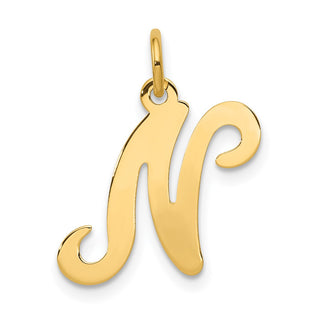 14k Yellow Gold Initial N Charm YC248N