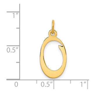 14k Yellow Gold Initial O Charm YC248O