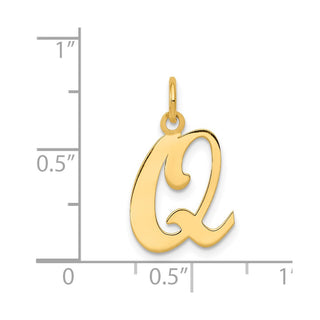 14k Yellow Gold Initial Q Charm