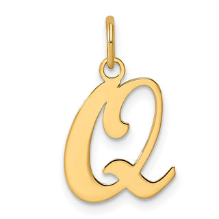 14k Yellow Gold Initial Q Charm