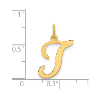 14k Yellow Gold Initial T Charm YC248T