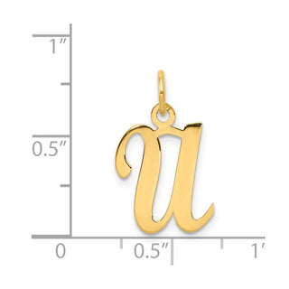 14k Yellow Gold Initial U Charm YC248U