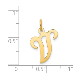 14k Yellow Gold Initial V Charm YC248V