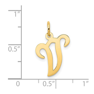 14k Yellow Gold Initial V Charm YC248V