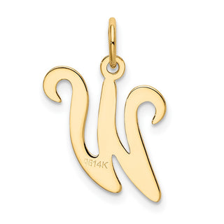 14k Yellow Gold Initial W Charm YC248W
