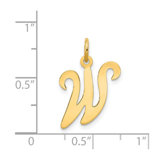 14k Yellow Gold Initial W Charm YC248W