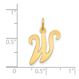 14k Yellow Gold Initial W Charm YC248W