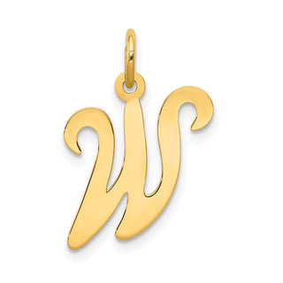 14k Yellow Gold Initial W Charm YC248W