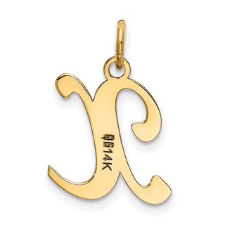 14k Yellow Gold Initial X Charm