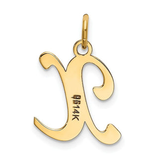 14k Yellow Gold Initial X Charm