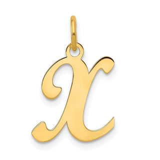 14k Yellow Gold Initial X Charm