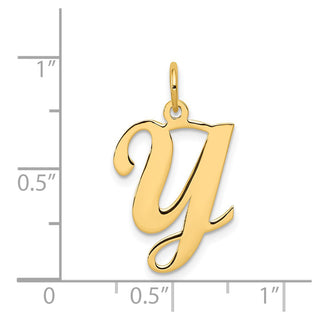 14k Yellow Gold Initial Y Charm