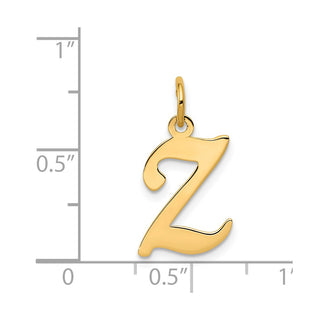 14k Yellow Gold Initial Z Charm