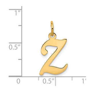 14k Yellow Gold Initial Z Charm