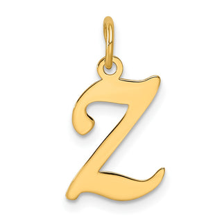 14k Yellow Gold Initial Z Charm