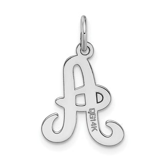 14K White Gold Initial A Charm