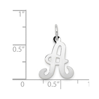 14K White Gold Initial A Charm
