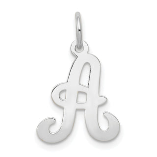 14K White Gold Initial A Charm