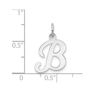 14K White Gold Initial B Charm