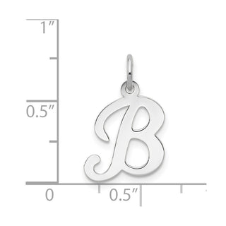 14K White Gold Initial B Charm