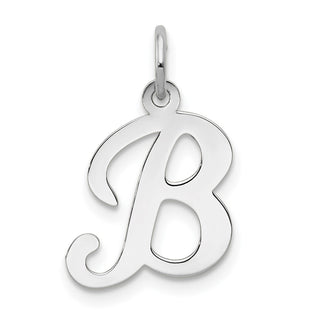 14K White Gold Initial B Charm