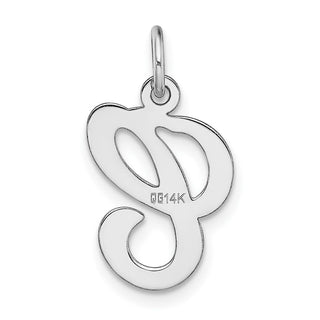 14K White Gold Initial C Charm