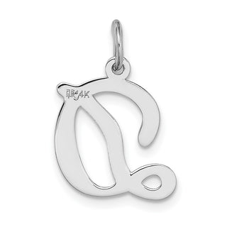 14K White Gold Initial D Charm