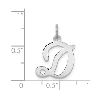 14K White Gold Initial D Charm