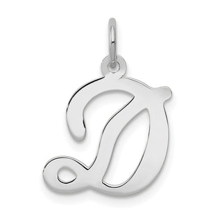 14K White Gold Initial D Charm