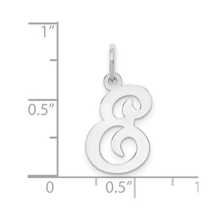 14K White Gold Initial E Charm