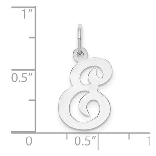 14K White Gold Initial E Charm