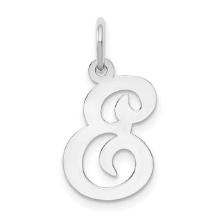 14K White Gold Initial E Charm