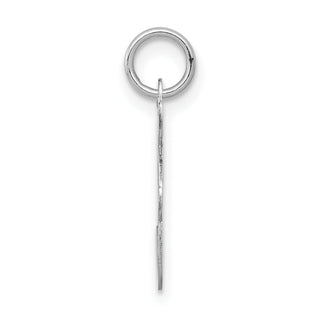 14K White Gold Initial F Charm