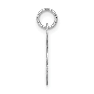 14K White Gold Initial F Charm