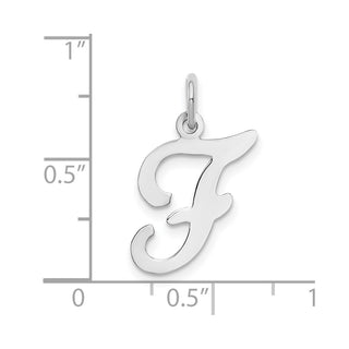 14K White Gold Initial F Charm