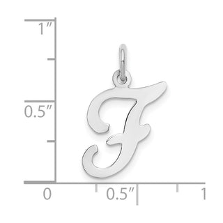 14K White Gold Initial F Charm