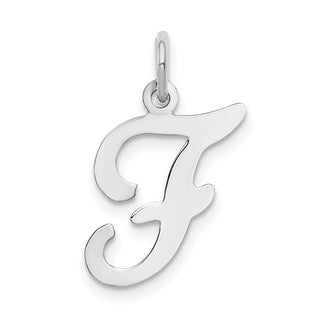 14K White Gold Initial F Charm