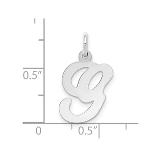 14K White Gold Initial G Charm