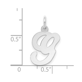14K White Gold Initial G Charm