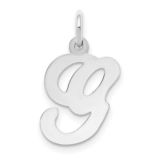 14K White Gold Initial G Charm