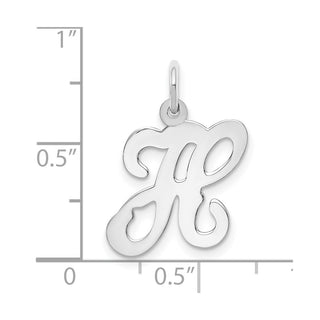 14K White Gold Initial H Charm