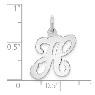 14K White Gold Initial H Charm