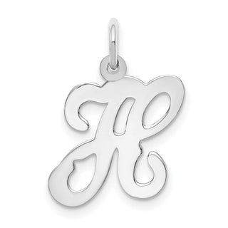 14K White Gold Initial H Charm