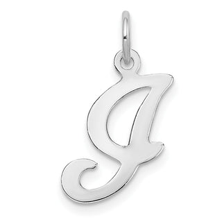 14K White Gold Initial I Charm