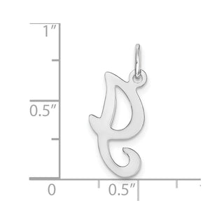 14K White Gold Initial I Charm